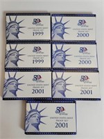 1999 to 2001 US Mint Proof Sets