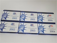 2002 to 2004 US Mint Proof Sets