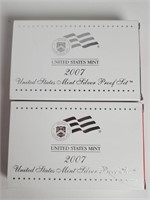 Two 2007 US Mint Silver Proof Sets