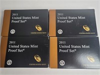 Four 2011 US Mint Proof Set 14 Piece