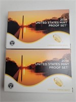 Two 2014 US Mint Proof Sets 14 Piece