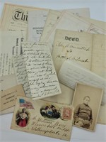 Civil War Letters and Cabinet Card Photo Grouping