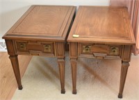 PAIR SINGLE DRAWER END TABLES