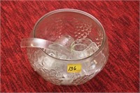 PUNCH BOWL-CUPS AND LADLE