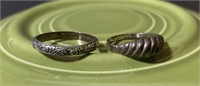 Pair of sterling silver rings