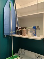 Assortment of laundry room and cleaning items