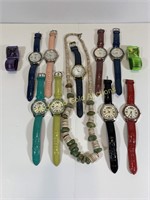 11 Ladies Watches & 1 Rock & Shell Necklace