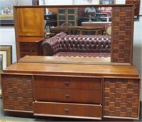 MID CENTURY MODERN DOUBLE DRESSER WITH MIRROR