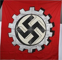 WWII NAZI GERMAN DAF UNIT FLAG PRINTED NSDAP WW2