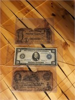 1863 $100 STATE NOTE LOUISIANA, 1862 $1 STATE