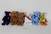 6 assorted TY Beanie Babies