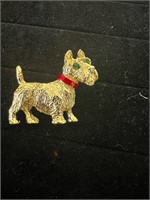 Signed Gerry's Vintage Golden Terrier Brooch