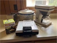 Assorted small appliances-toaster, coffee maker,