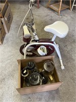 Miscellaneous coffee pots and exercise bike