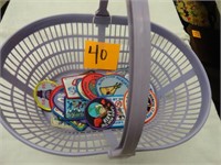 Girl Scout Patches in Basket