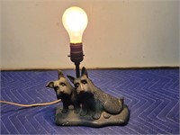 Antique Cast Iron Schnauzer Lamp