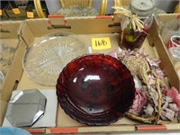 Red Glass Bowl Lot