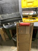 Plastic toolbox with contents, storage case,