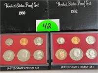 1980 and 1982 Proof Sets