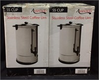 (2) AVANTCO STAINLESS STEEL COFFEE URNS IN THE