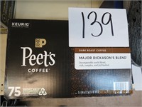 Keurig Peets coffee 75 pods