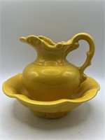 Vintage McCoy Yellow Bowl and Pitcher Set