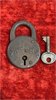 Antique Lock by Valiant-with Key- it works