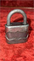 Antique Lock with scalloped edges-Maker Unknown