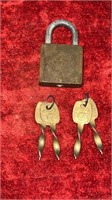 Antique TWISKEE Lock by LUCK Co. -comes with 4