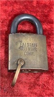 Antique Falstaff Brewing Co Lock by BEST -