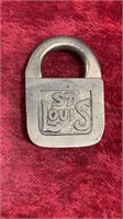 Small Antique St. Louis Lock approx 2” tall