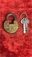 Antique ‘S’ Lock with key