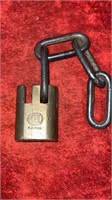 Antique HURD Lock on chain links