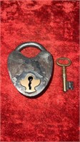 Antique Lock with key! Maker Unknown