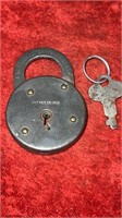 Antique Lock by Eagle Co-1896 stamped on back