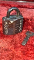 Antique REESE 6 Lever Lock w key