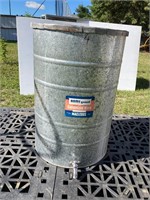 Galvanized Rain barrel with lid and tap