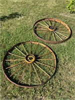 Set of steel wheels 44” across