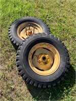 Set of 8.15 x 15" tires on rims