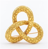18K Yellow Gold Gordian Knot Pin/Brooch