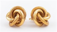 14K Yelloow Gold Knot Earrings