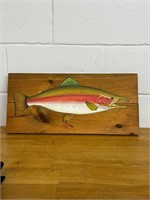 Signed michael hale fish painted on wood
