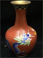 Antique Cloisonné Dragon Vase