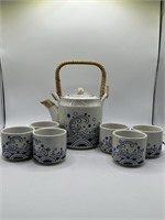 Vintage Great Wave Japanese Style Tea Set