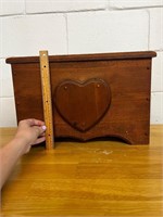 Vintage Heart wooden storage box