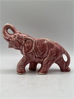 Vintage Pink Elephant Ceramic Planter