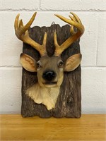 Faux deer head mounted