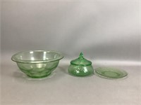 Green Depression Glass Lot