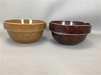 Pair of Brown Stoneware Bowls