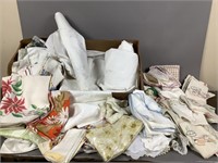 Large Lot of Vintage Table Cloths, Linens & More